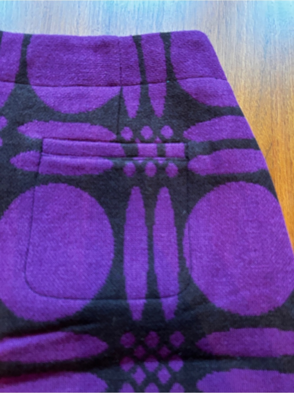 Boden Geometric Purple and Black A-Line Wool Skirt W’s 10 - Picture 10 of 11